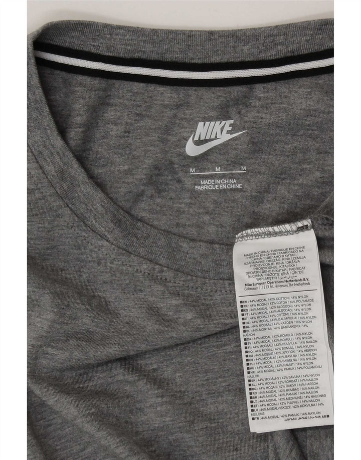 Nike Dame T-Shirt Top UK 14 Medium Grey Flecked Modal