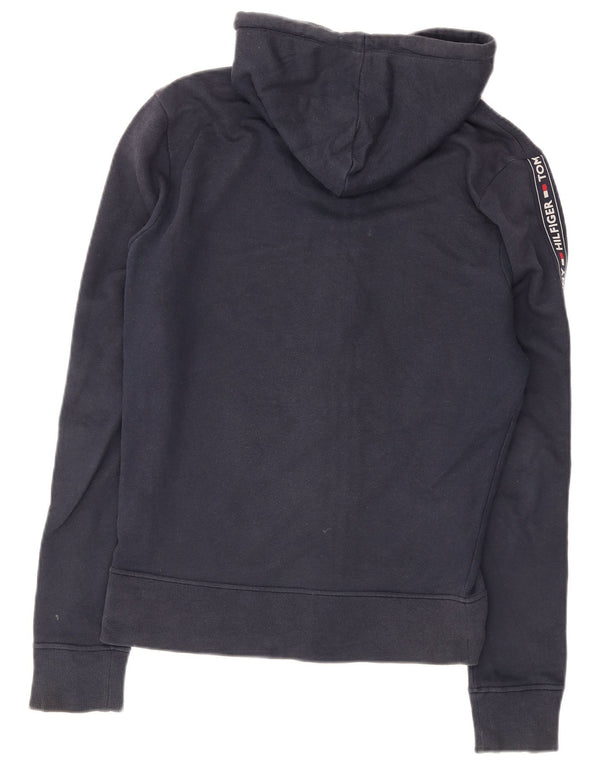 Tommy Hilfiger Dame Grafisk Hættetrøje med lynlås UK 14 Medium Navy Blue