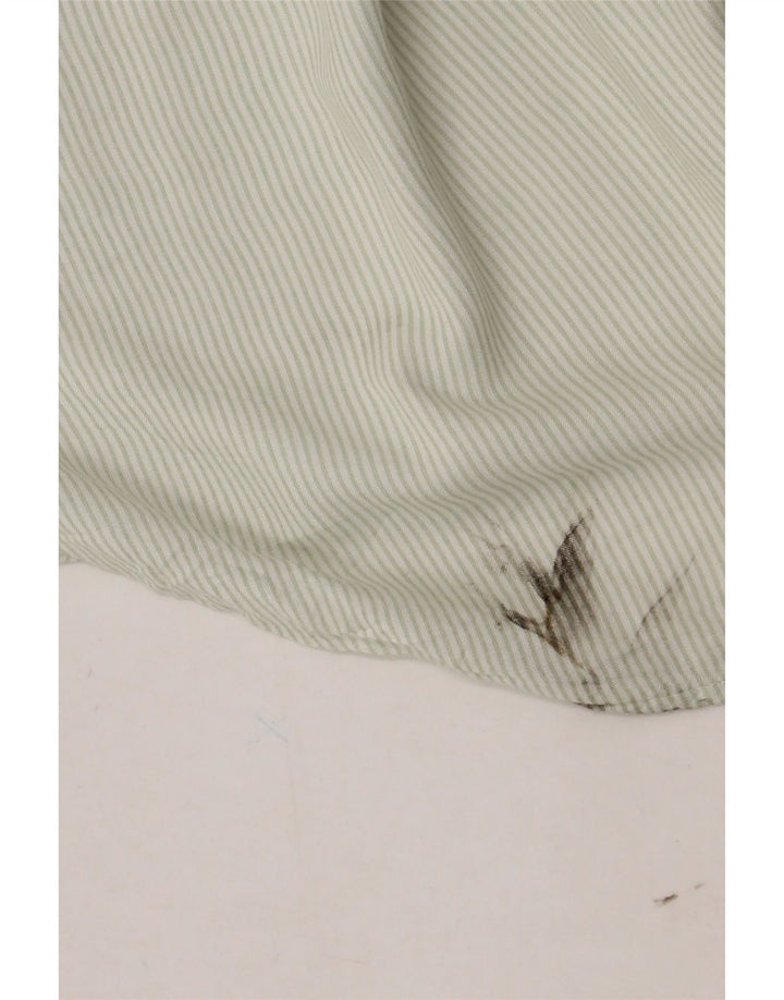 Marks & Spencer Dame Pullover Shirt UK 6 XS Grøn Nålestribet Viscose