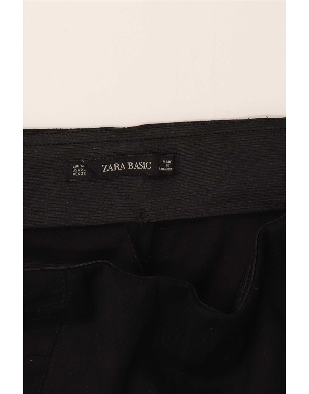 Zara Dame Slim Trousers XL W36 L27 Sort