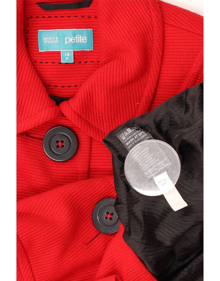 Marks & Spencer Womens Petite Crop 3-knaps blazerjakke UK 14 Large Red