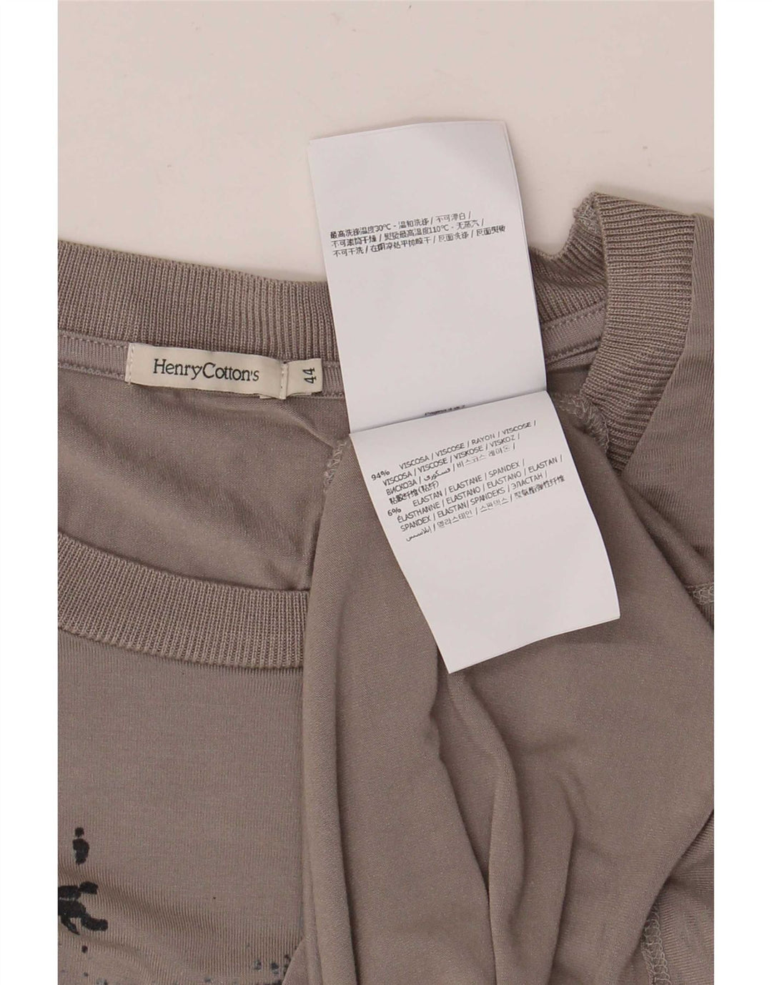 Henry Cottons Dame Grafisk Top Langærmet IT 44 Medium Grey Floral