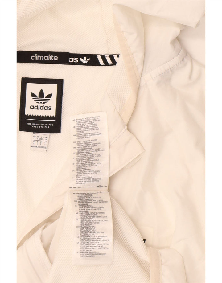 Adidas Herre Climalite Hooded Windbreaker Jacket UK 40 Large White Polyester