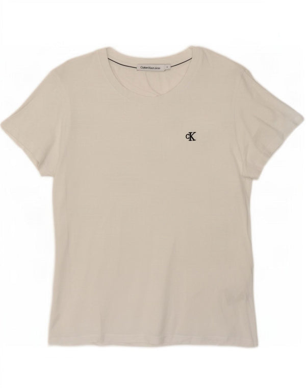 Calvin Klein Jeans T-Shirt Top UK 18 XL Hvid
