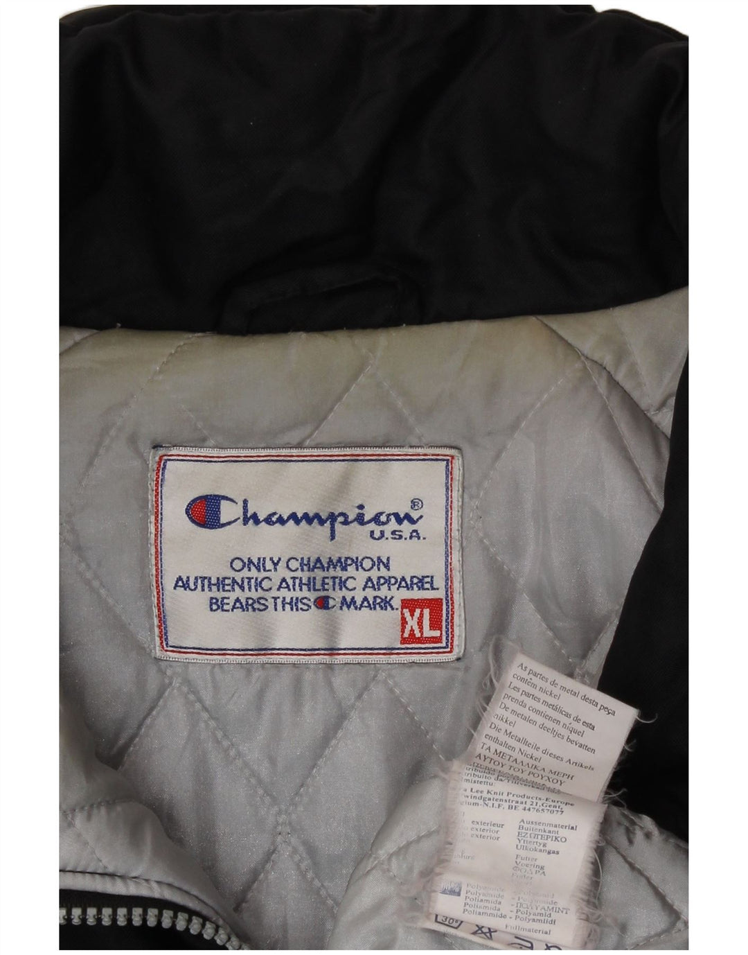 Champion Herre Loose Fit Windbreaker Jacket UK 42 XL Sort Polyamid