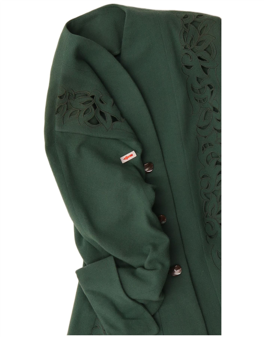 Vintage dame 3-knaps blazerjakke UK 12 Medium Green Paisley