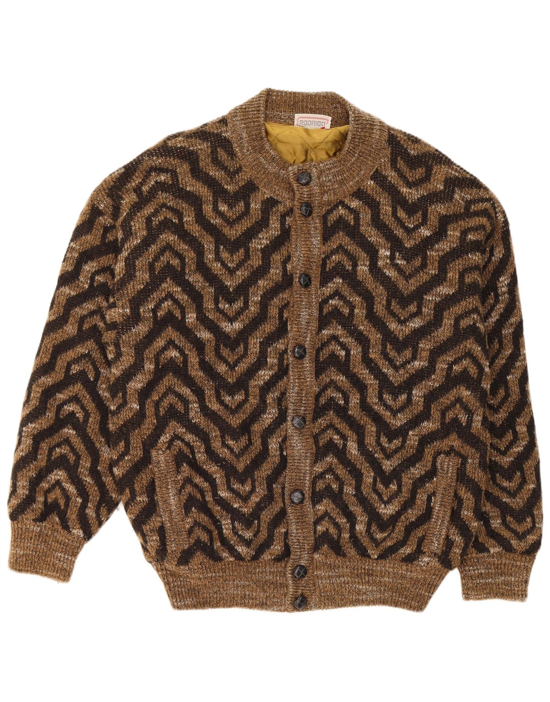 Rodrigo Herre Cardigan Sweater XL Brun Geometrisk