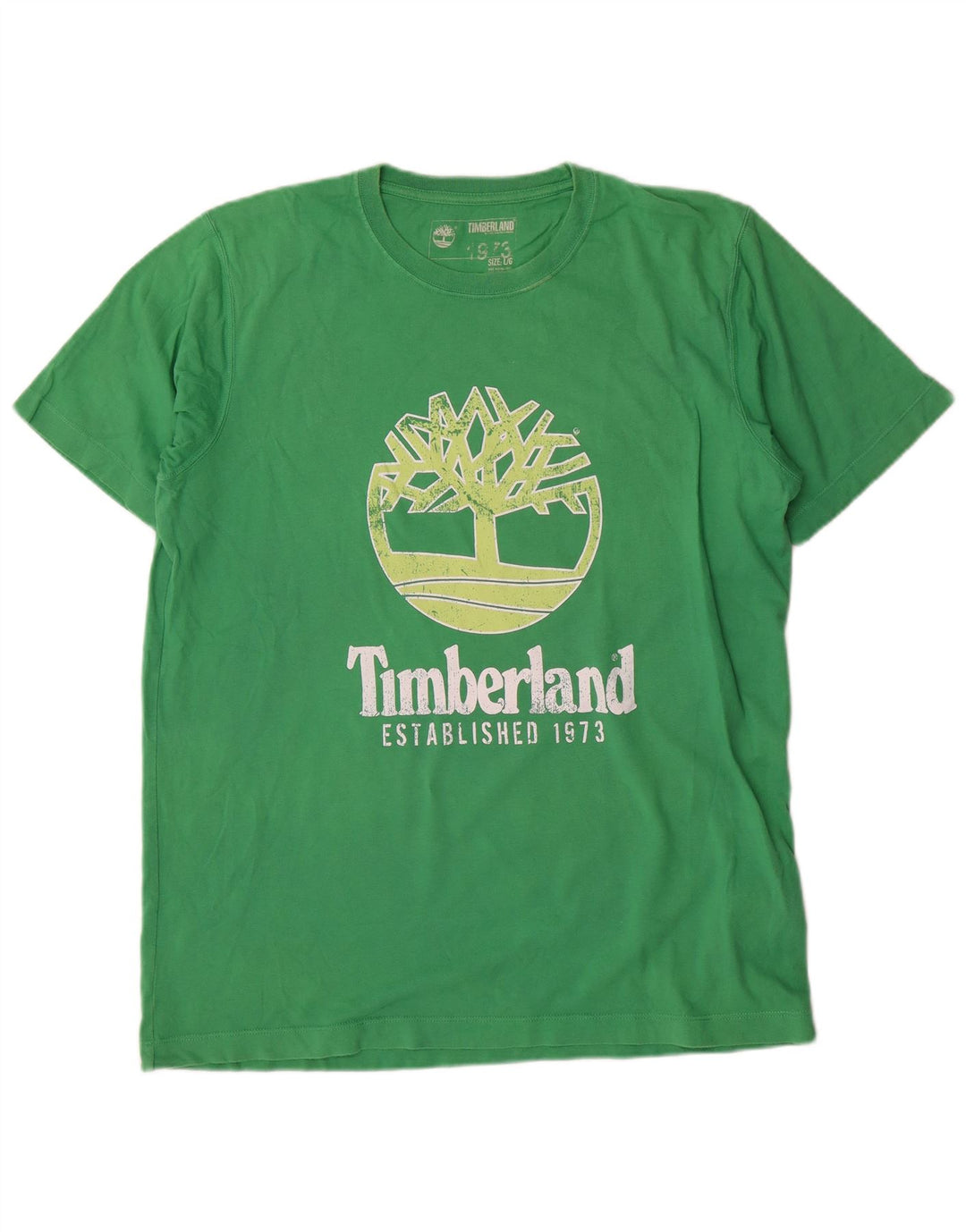 Timberland Herre Grafisk T-Shirt Top Stor Grøn Bomuld