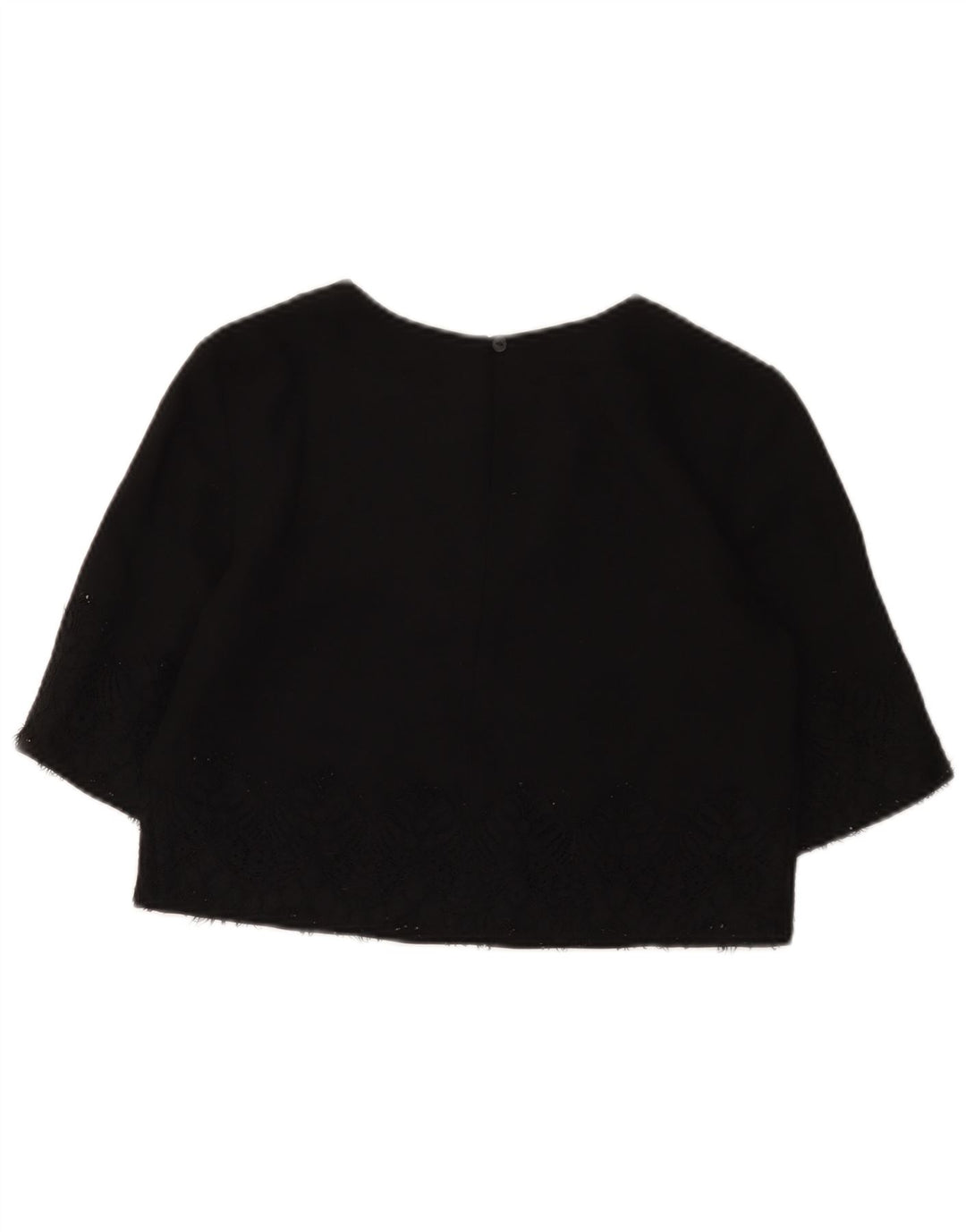 French Connection Womens Crop Top UK 8 Small Black Polyester