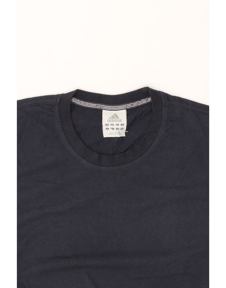 ADIDAS Mens T-Shirt Top Large Navy Blue Cotton Vintage Adidas and Second-Hand Adidas from Messina Hembry 