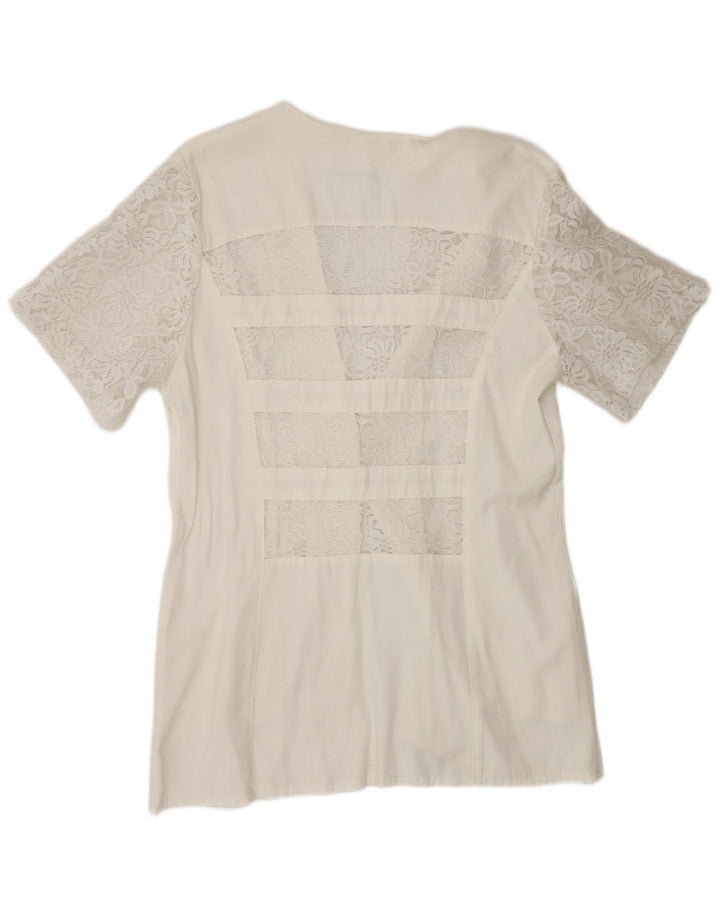 Paola Dame 1 knap kortærmet blazerjakke UK 12 Medium White Floral
