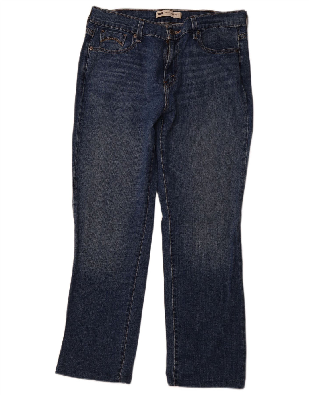 LEVI'S Dame 506 Straight Jeans US 10 Large W30 L27 Blå Bomuld