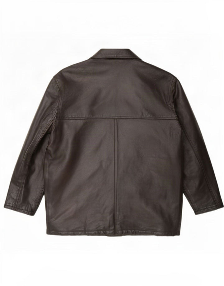 Bayside Herre Læderjakke UK 38 Medium Brun