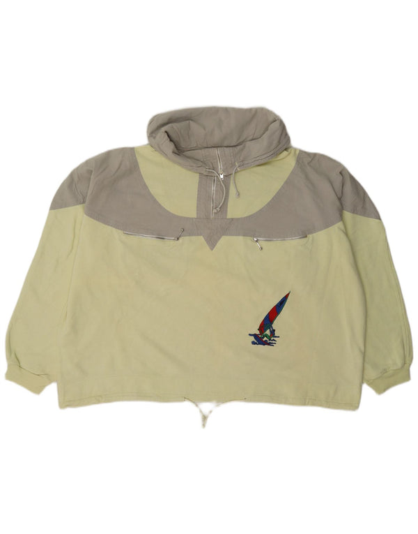 Vintage Kvinders Oversized Grafisk Sweatshirt Jumper UK 16 Large Yellow