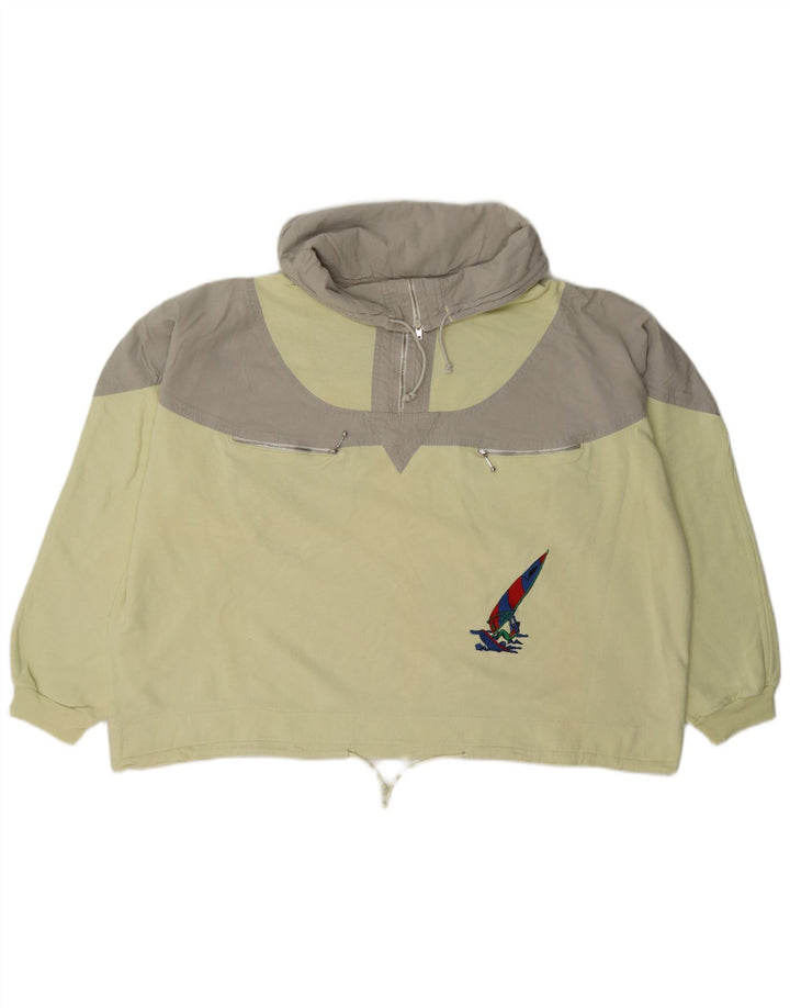 Vintage Kvinders Oversized Grafisk Sweatshirt Jumper UK 16 Large Yellow