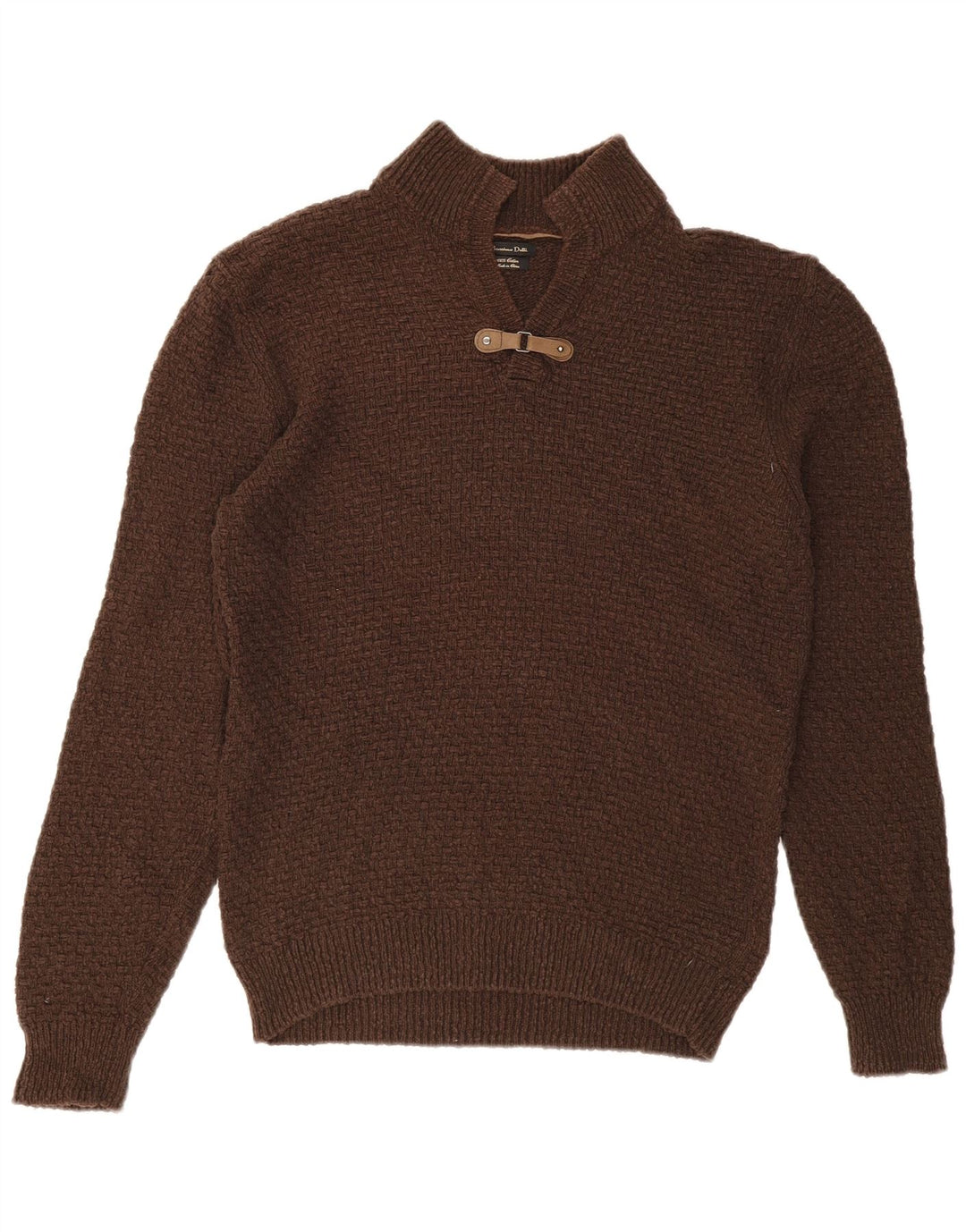 Massimo Dutti Herre Polo Neck Jumper Sweater XL Brun Bomuld