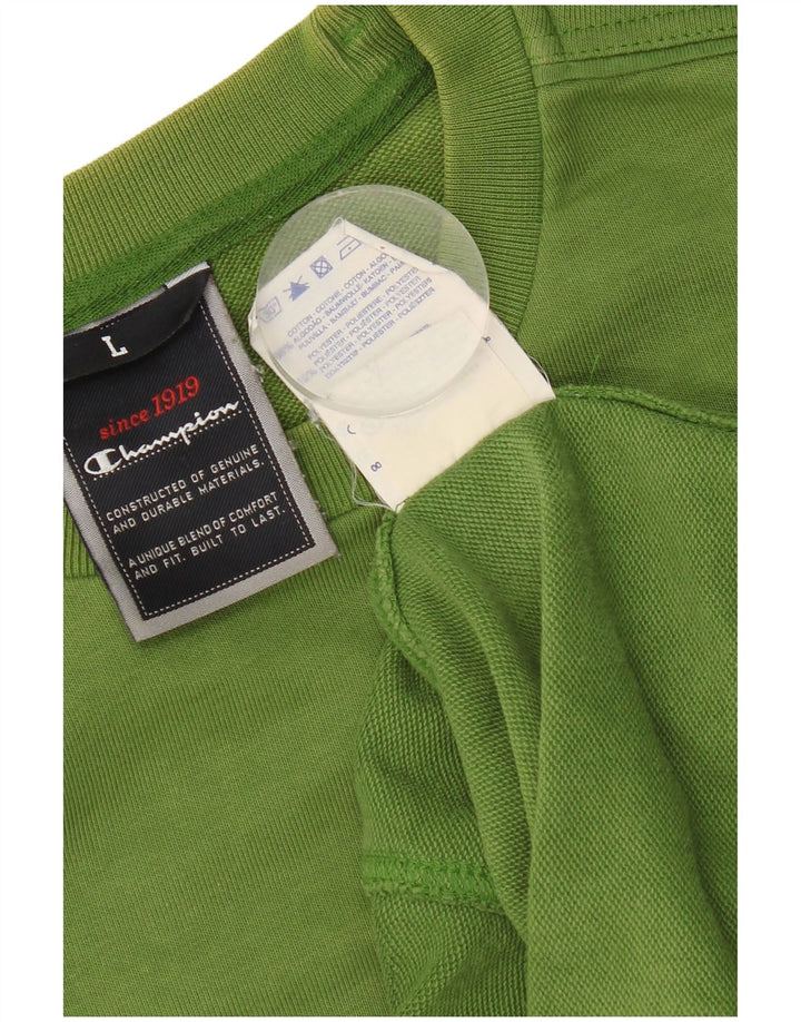 Champion Herre Grafisk Sweatshirt Jumper Stor Grøn Bomuld