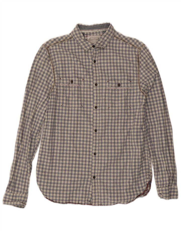 White Stuff Herreskjorte Medium Grey Gingham Cotton