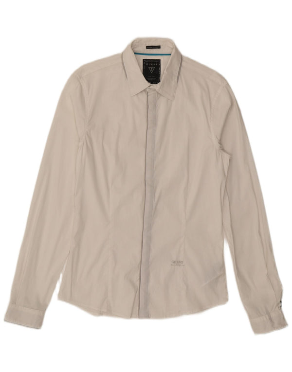 GUESS Slim Fit skjorte til mænd, lille hvid bomuld