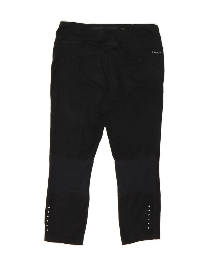 NIKE Womens Dri Fit Capri Leggings UK 14 Medium  Black Polyester Vintage Nike and Second-Hand Nike from Messina Hembry 