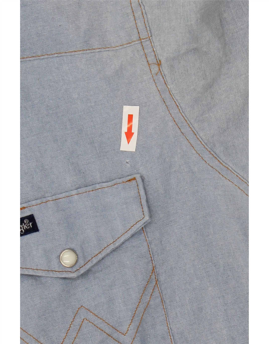 Wrangler Western skjorte herre str. 17 XL Blå polyester