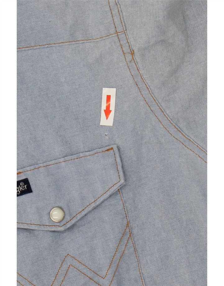Wrangler Western skjorte herre str. 17 XL Blå polyester