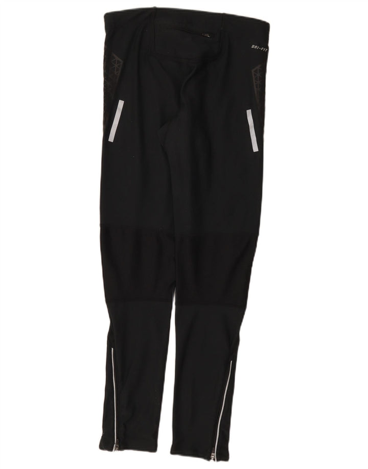 Nike Dame Dri Fit Leggings UK 12 Medium Sort Polyester
