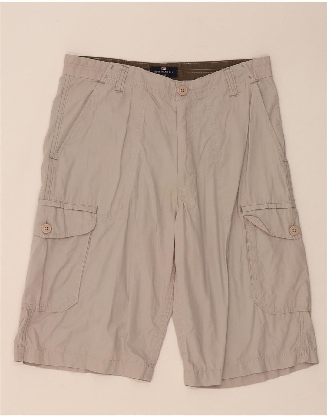 MARKS & SPENCER Herre Cargo Shorts W32 Medium Grey Bomuld
