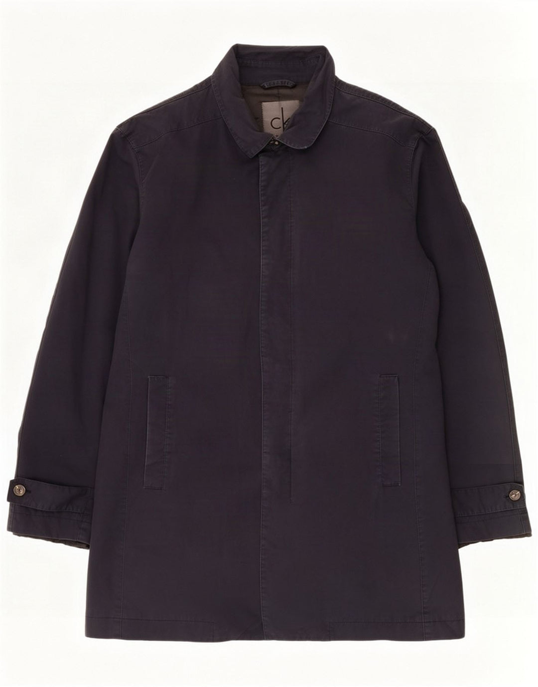 Calvin Klein Overfrakke til mænd UK 44 2XL Navy Blue Polyester