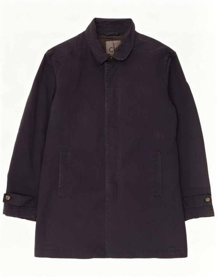 Calvin Klein Overfrakke til mænd UK 44 2XL Navy Blue Polyester