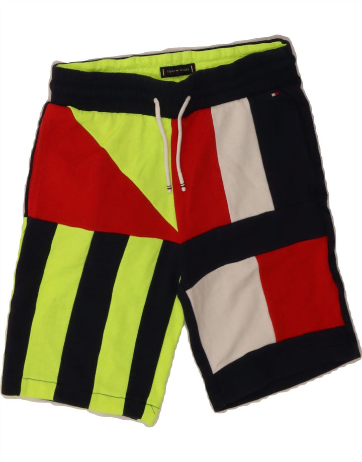 TOMMY HILFIGER Boys Sport Shorts 11-12 Years Multicoloured Colourblock Vintage Tommy Hilfiger and Second-Hand Tommy Hilfiger from Messina Hembry 