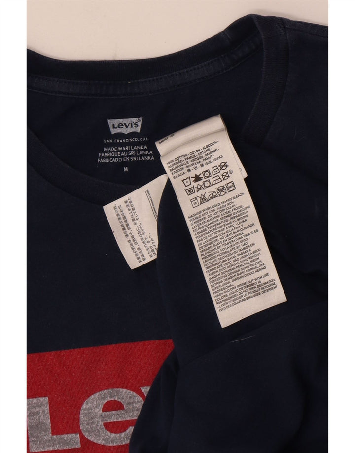 Levi's Herre grafisk T-shirt Top Medium Navyblå Bomuld