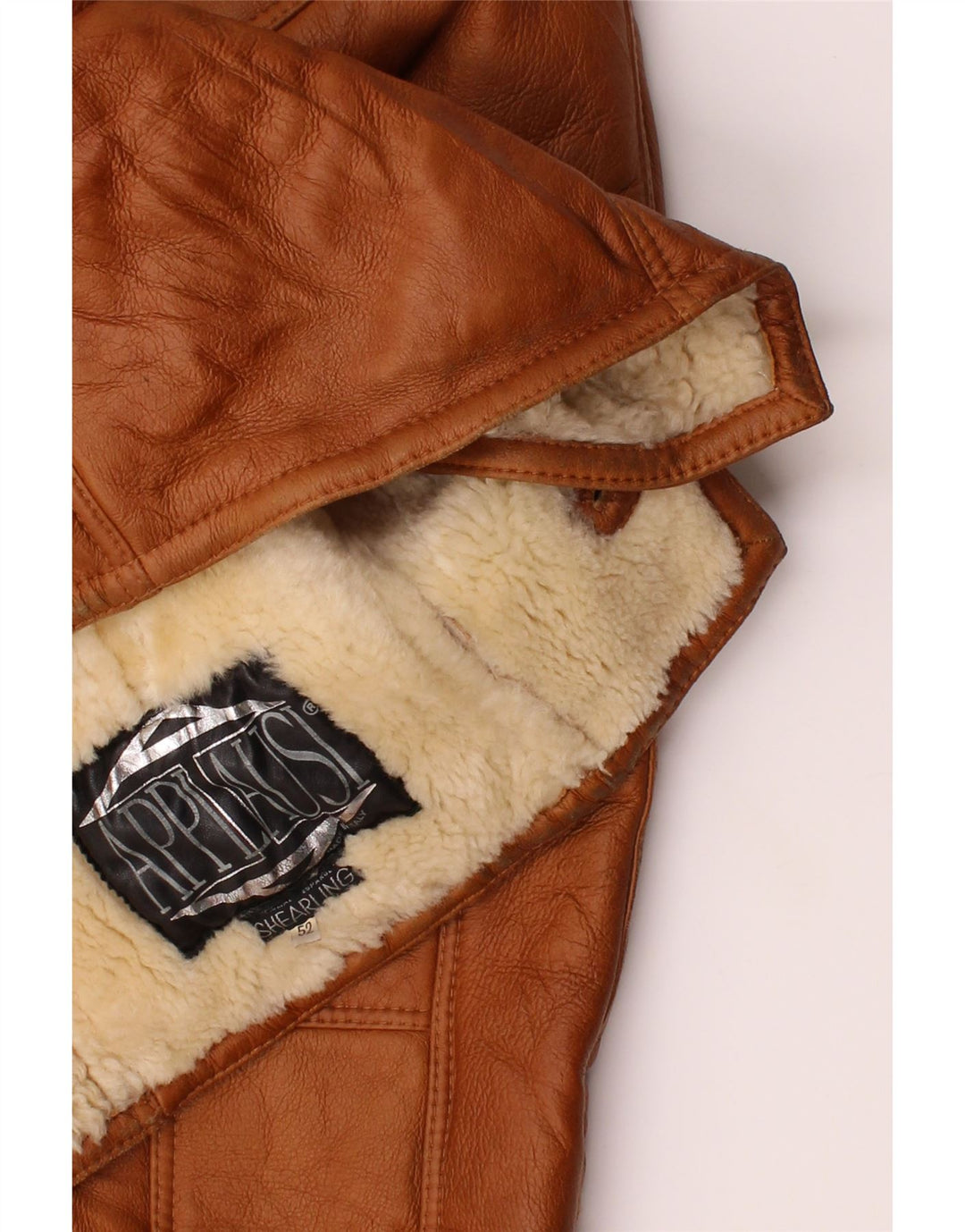 VINTAGE Shearling-jakke til mænd IT 52 XL Brun