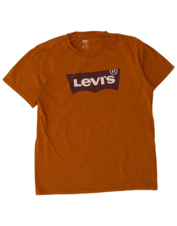 Levi's Herre Standard Fit Grafisk T-shirt Top Medium Brun Bomuld