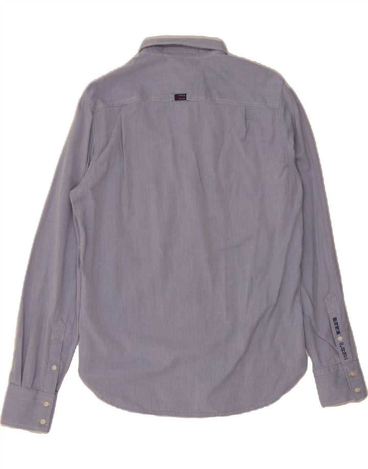 SUPERDRY Mens Shirt Medium Blue Pinstripe Cotton Vintage Superdry and Second-Hand Superdry from Messina Hembry 