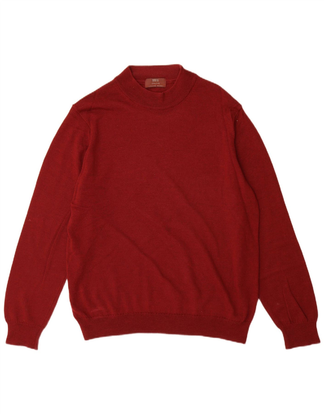 Marks & Spencer Herre sweater med rund hals, stor rød merinould