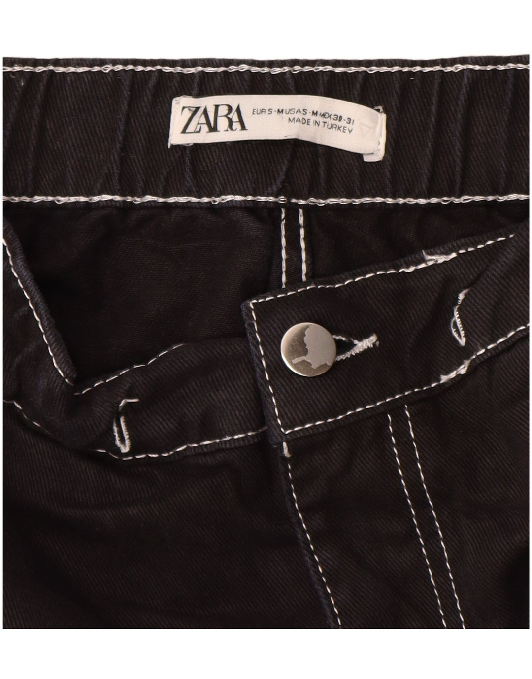 ZARA Cargo Shorts til mænd Small W30 sort bomuld