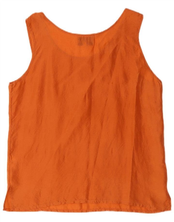 Vintage damevest Top UK 14 Medium Orange Silke
