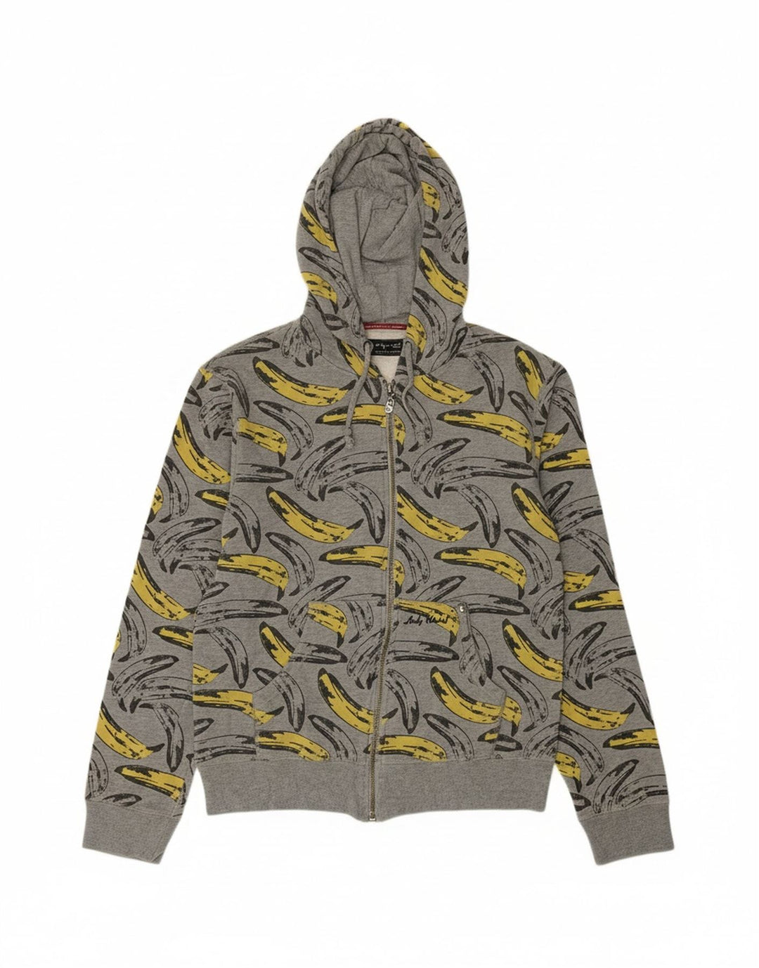 PEPE JEANS Mens By Andy Warhol Zip Hoodie Sweater Small Grey