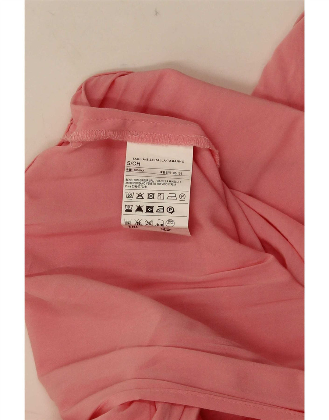 Benetton Dame Halter Dress UK 10 Small Pink Viscose