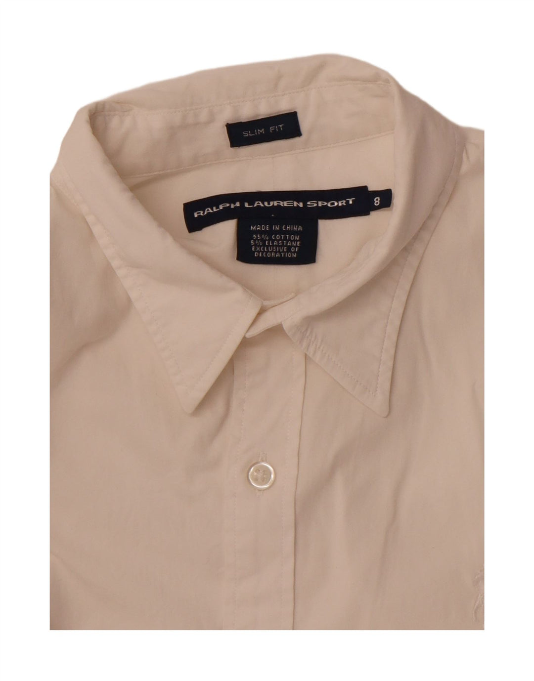 RALPH LAUREN Womens Slim Fit Shirt US 8 Medium White Cotton
