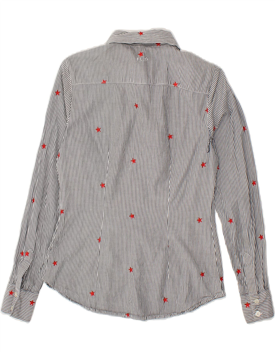 LIU JO Womens Shirt UK 12 Medium Blue Striped Vintage Liu Jo and Second-Hand Liu Jo from Messina Hembry 