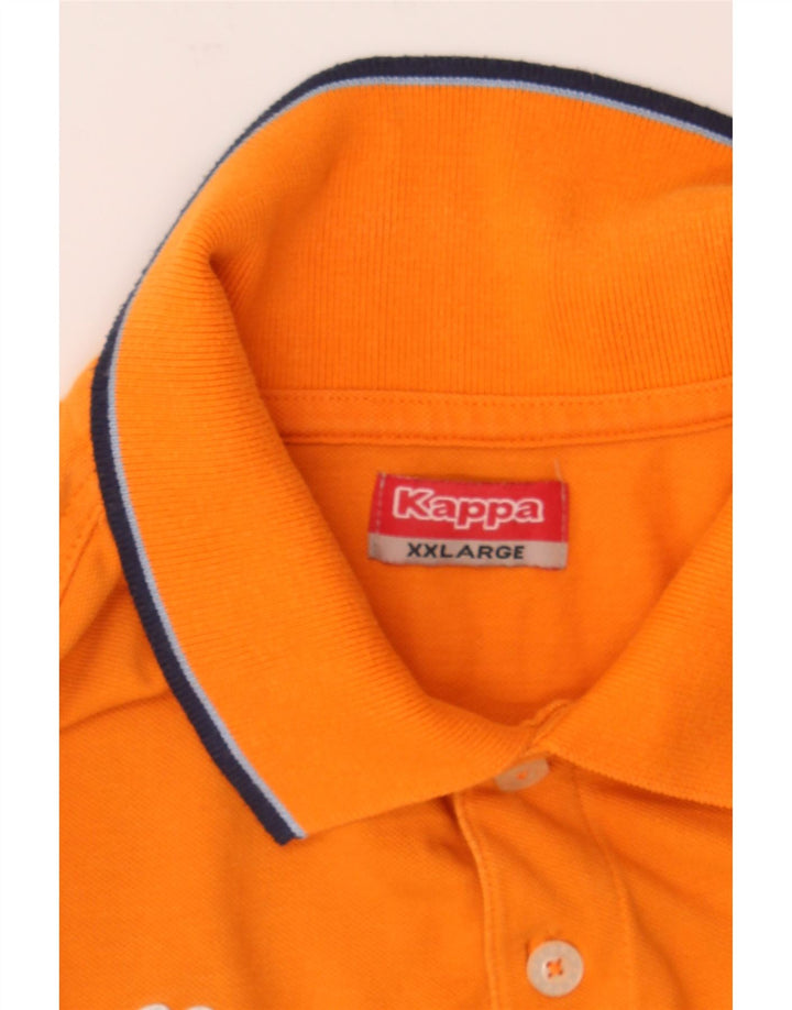 KAPPA Mens Polo Shirt 2XL Orange Cotton Vintage Kappa and Second-Hand Kappa from Messina Hembry 
