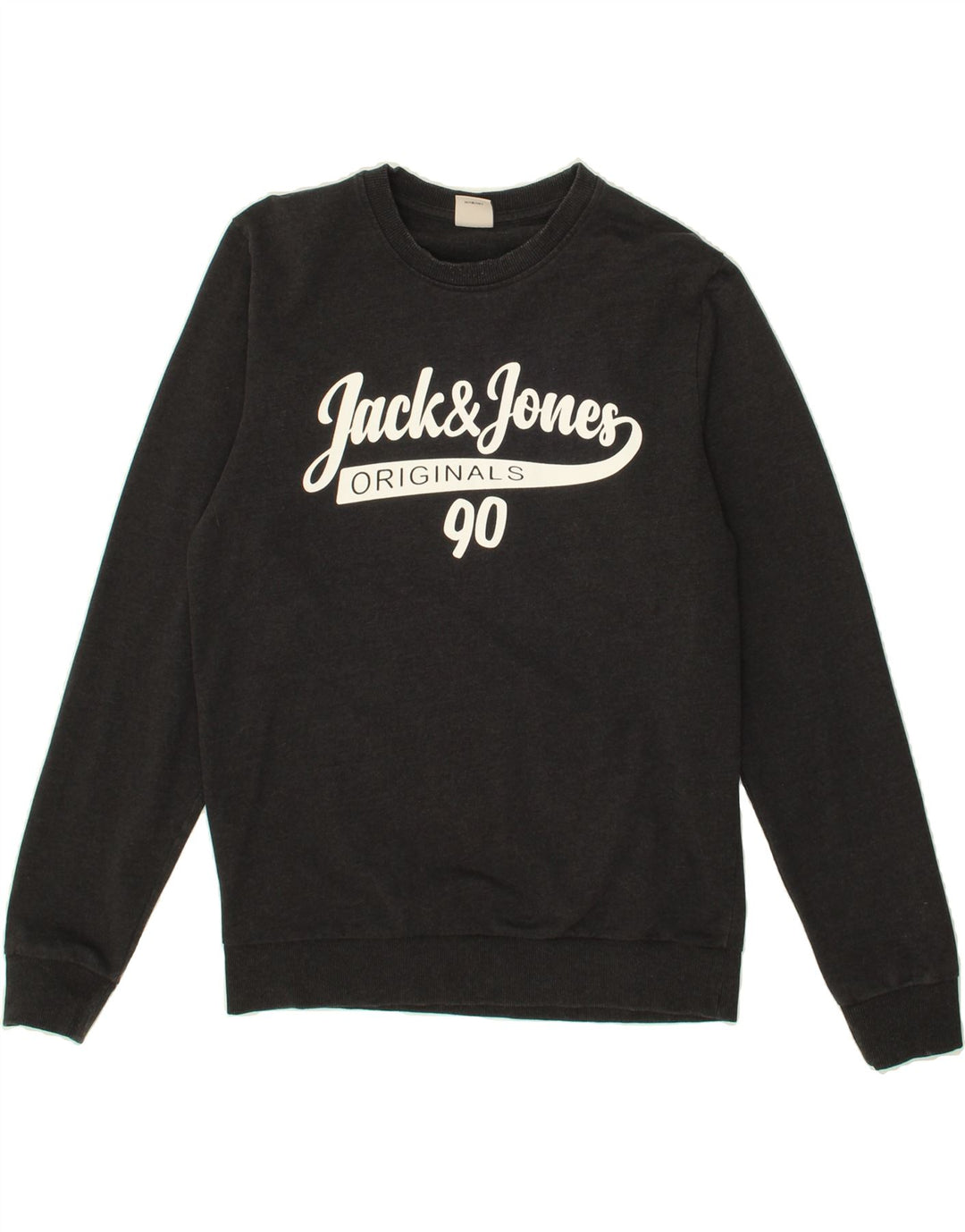 JACK & JONES Mens Graphic Sweatshirt Jumper Small Grey Cotton Vintage Jack & Jones and Second-Hand Jack & Jones from Messina Hembry 