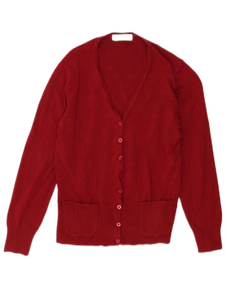 Marks & Spencer Dame Cardigan Sweater UK 14 Medium Burgundy Viscose