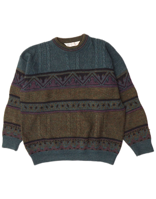 St. Bernard Herre sweater med rund hals EU 38/40 Medium Grøn Retro