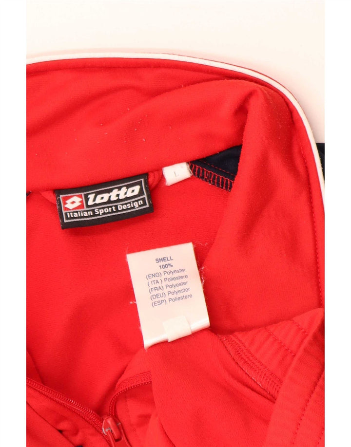Lotto Træningsdragt til mænd Topjakke UK 40/42 Stor rød Colourblock Polyester