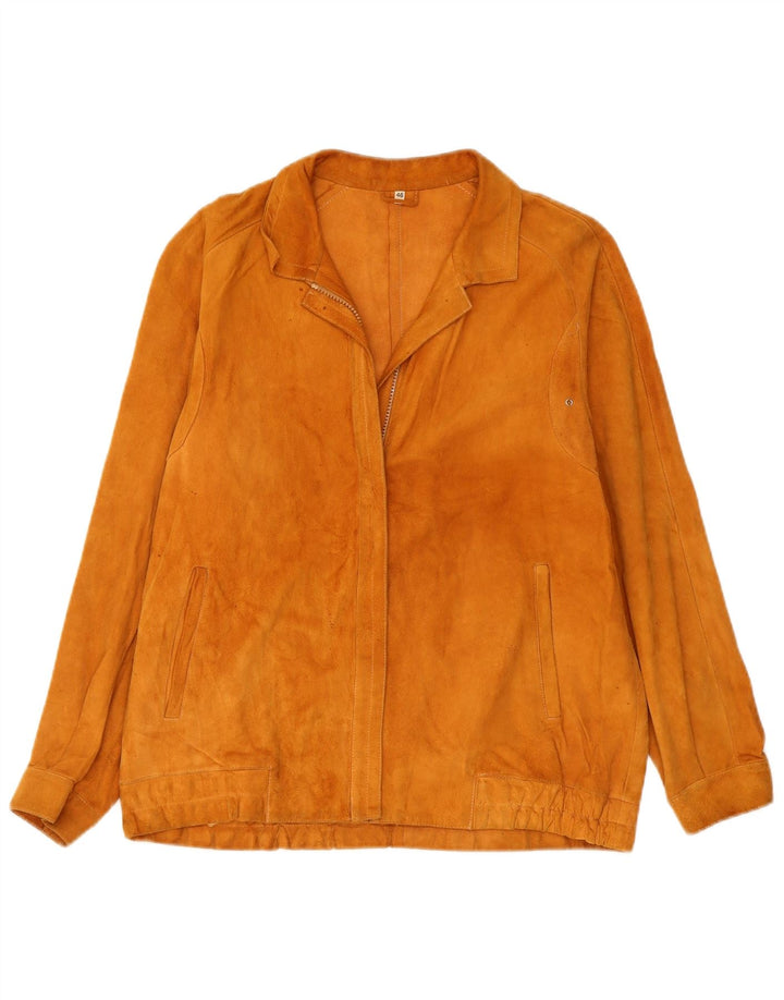 Vintage dame ruskindsjakke IT 46 Stort beige læder