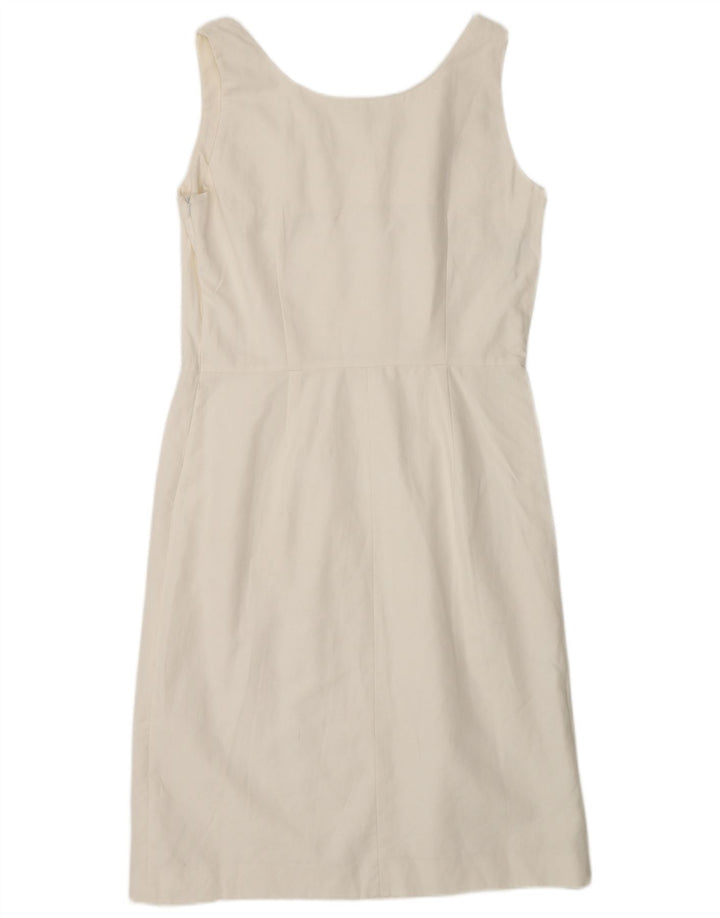 MARELLA Womens Sleeveless Sheath Dress UK 12 Medium White Cotton