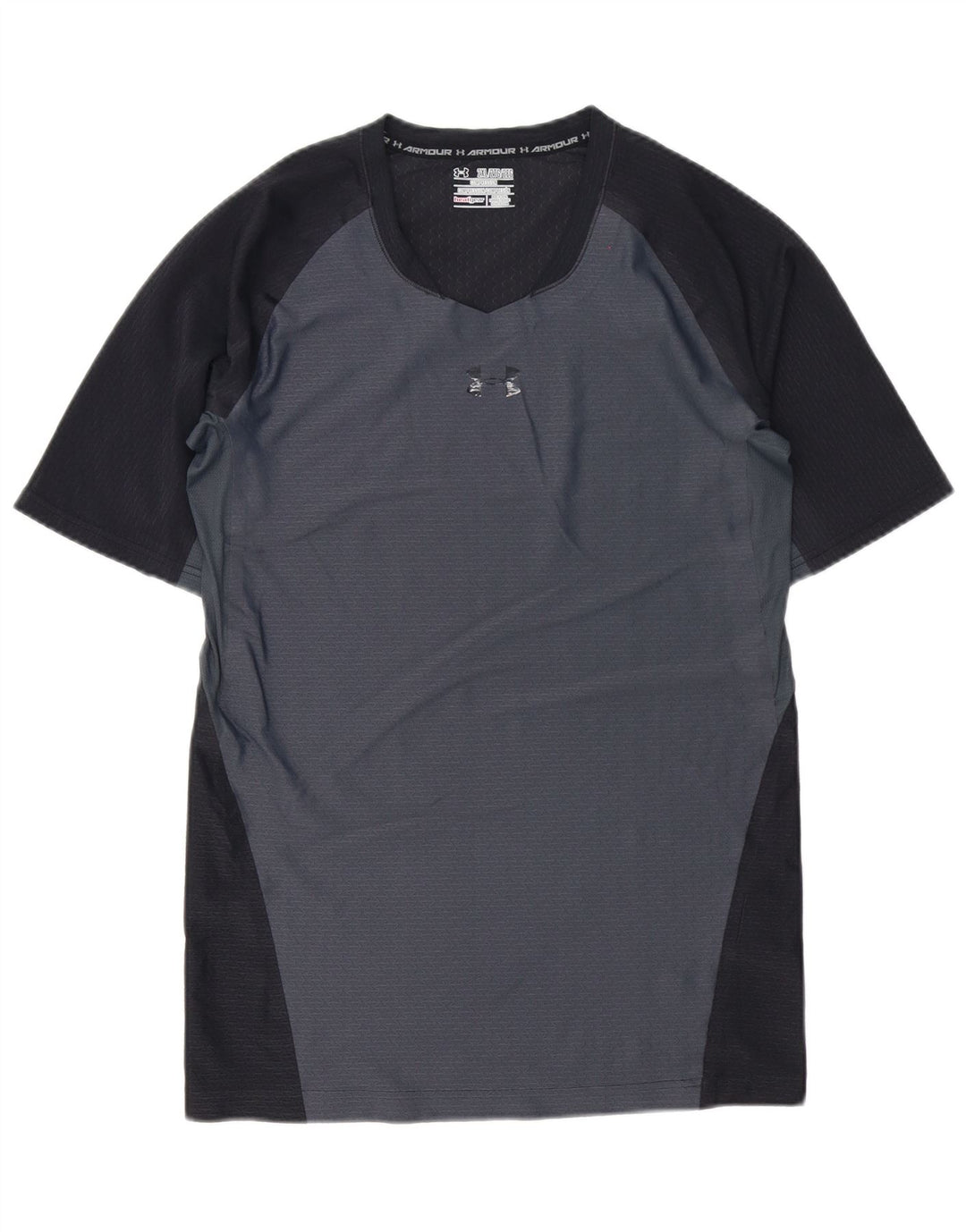 Under Armour Herre Compression T-Shirt Top 2XL Grå Colourblock Polyester